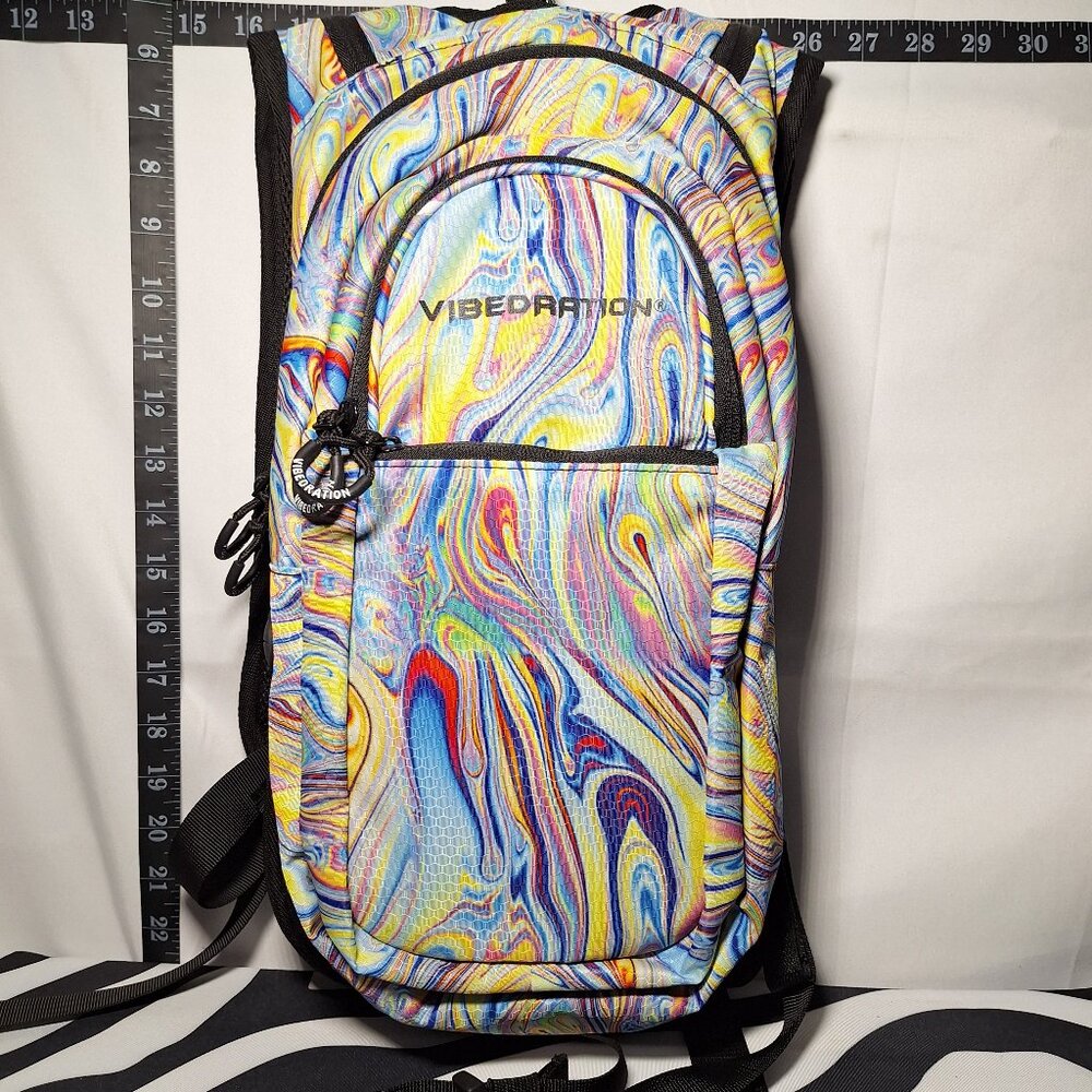 NWOT Vibedration Hydration Backpack with bladder - swirls